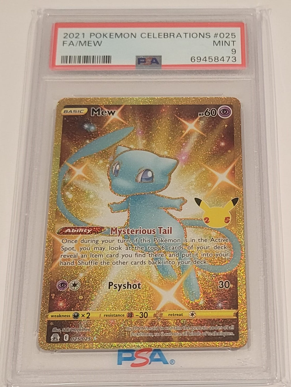 MEW FULL ART GOLD CELEBRATIONS 025/025 (2021) PSA 9 Collectors Galaxy
